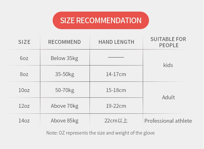 size of boxing gloves size of boxing gloves